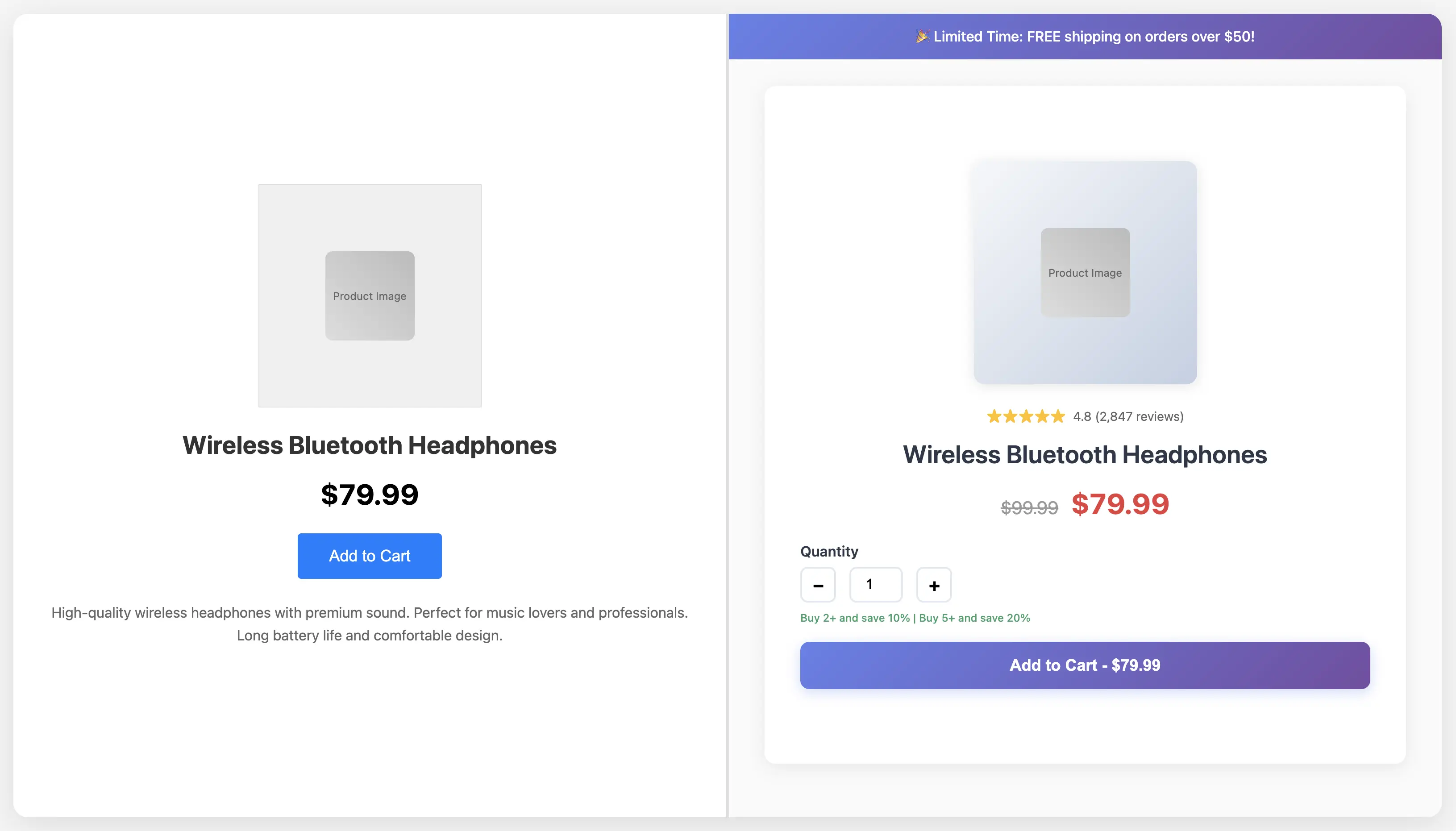 Screenshot of DropPages AI showing an AI-generated product page on a laptop.